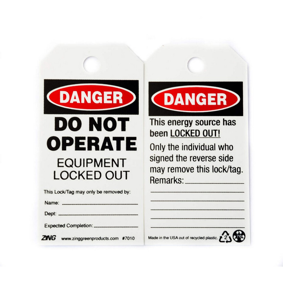 Zing Green 7010 Eco Safety Tag, DANGER Do Not Operate, 5.75Hx3W, 10 Pack