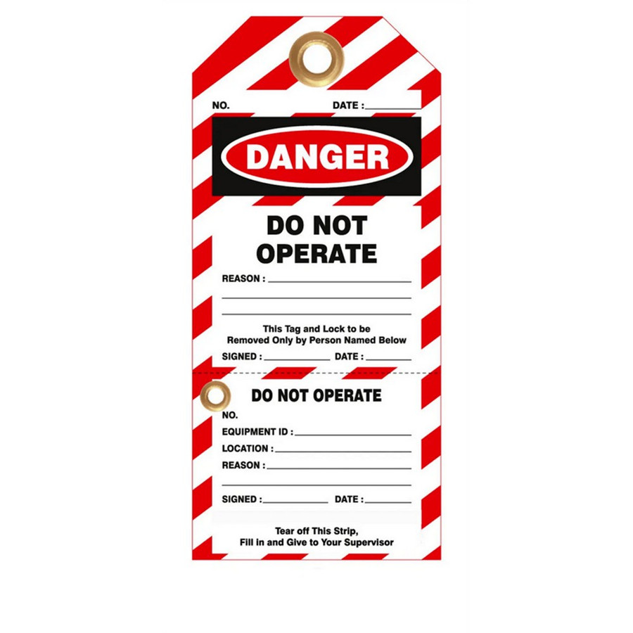 Zing Green 7352 Lockout Tag, Do Not Operate, with Perforated Stub, 10/pack