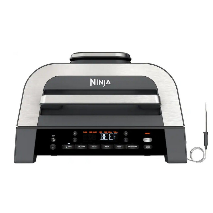 Ninja - Foodi Smart XL 6-in-1 Countertop Indoor Grill with Smart Cook System, 4-quart Air Fryer 6512370 - Dark Grey/Stainless