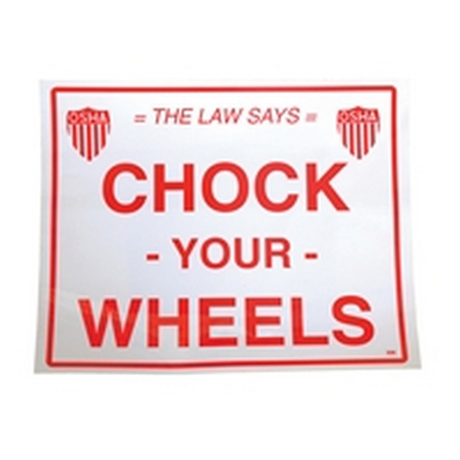 Vestil SV-1012 Vinyl Wheel Chock Sticker 11-3/4 In. Wide x 9-3/4 In. Height White