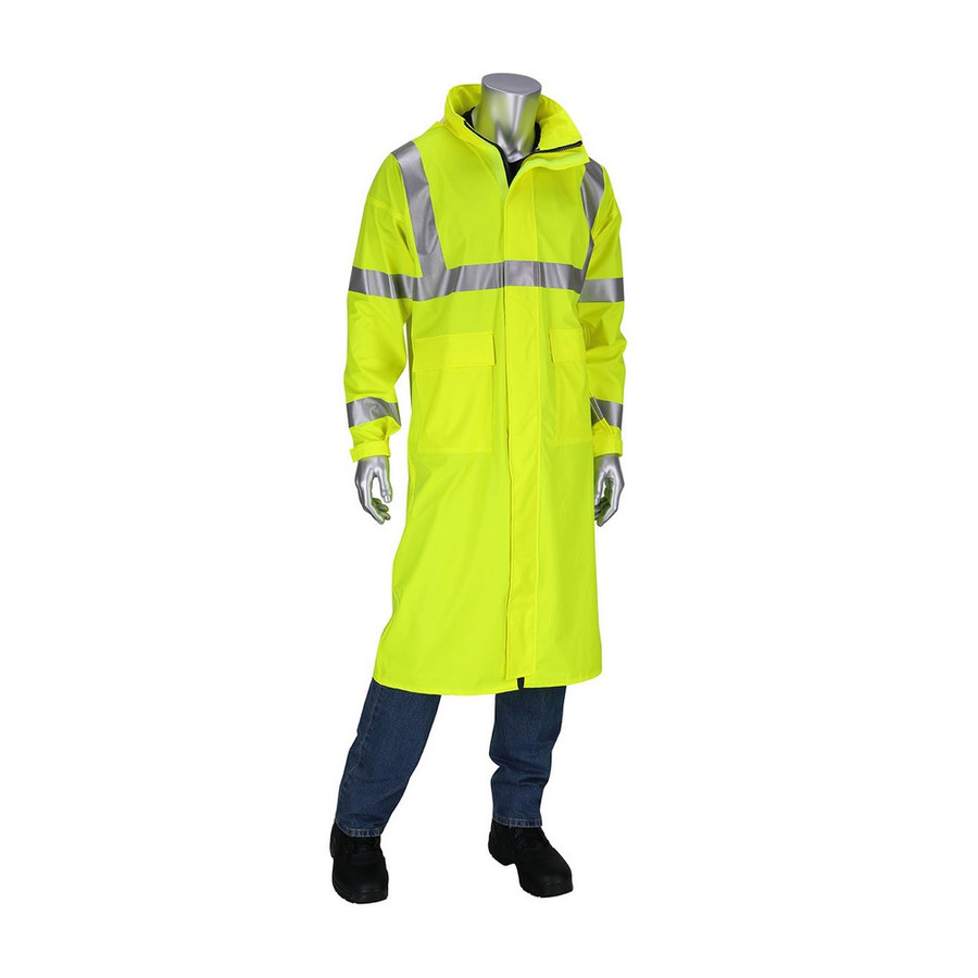 PIP 355-2505AR-LY/S AR/FR ANSI Type R Class 3 Value All Purpose 48" Raincoat