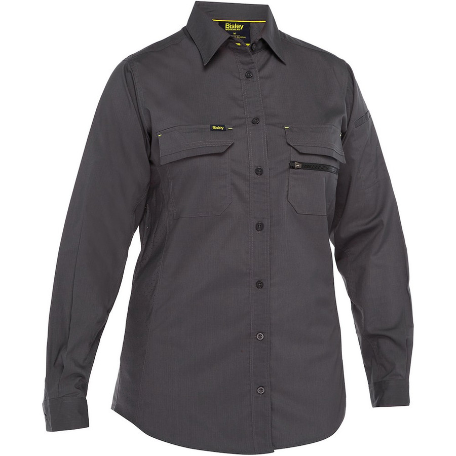 PIP 400W6490-GR-S Women's Long Sleeve Ripstop Work Shirt with X-Airflow Ventilation
