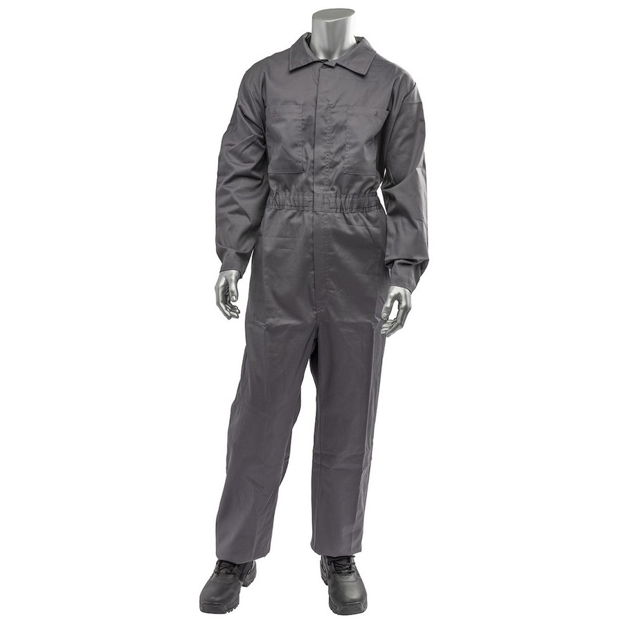 PIP 9100-2000E-GR/S AR/FR Dual Certified Economy Coverall with Zipper Closure - 9 Cal/cm2