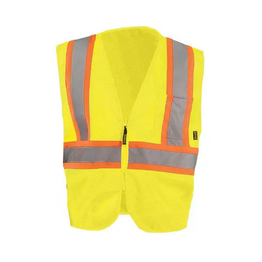 Occunomix ECO-IM2TZ-Y Mesh Two-Tone Vest W/Zipper Hi-Vis Yellow