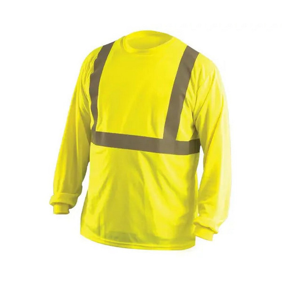 Occunomix LUX-LSET2B-O Long Sleeve Wicking Birdseye T-Shirt Hi-Vis Orange