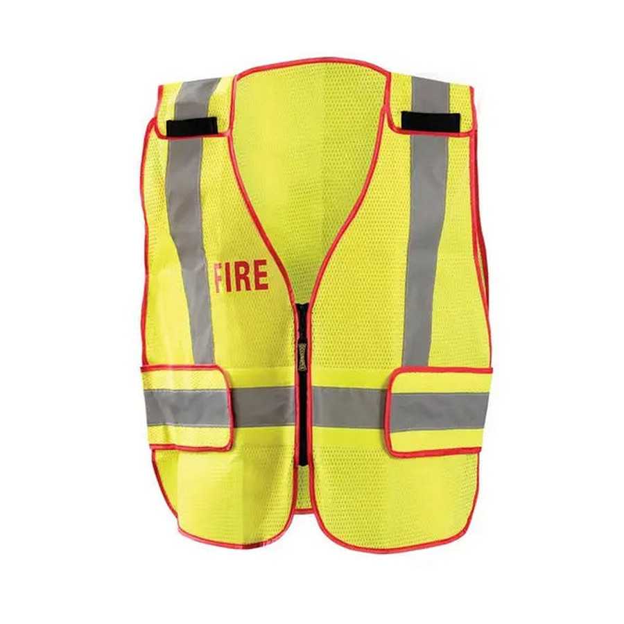 Occunomix LUX-PSF-DOR Mesh Public Safety Breakaway Vest W/Dor, Fire Hi-Vis Yellow