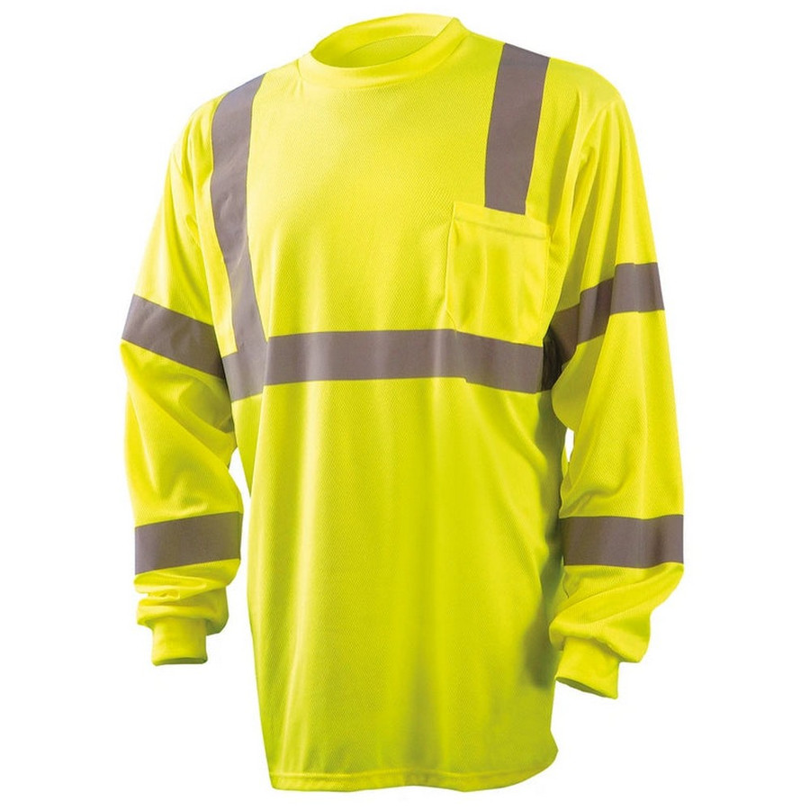 Occunomix LUX-RYLST3-Y Sustainable Long Sleeve Wicking Birdseye T-Shirt Hi-Vis Yellow