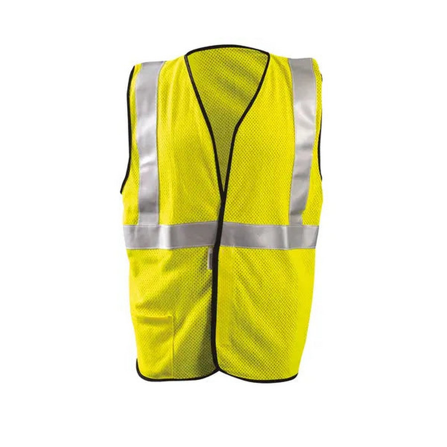 Occunomix LUX-SSGC/FR-Y Premium Flame Resistant Single Stripe Mesh Vest Hi-Vis Yellow