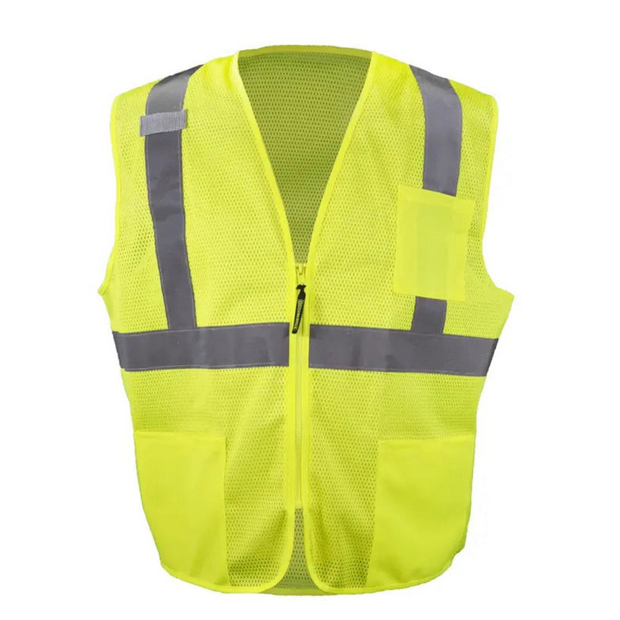 Occunomix LUX-SSGZC2-Y Mesh Zipper Vest Hi-Vis Yellow