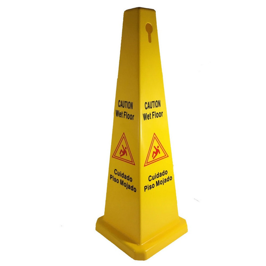 Better Brush 155036 Wet Floor Cone 36" Tall 4 Sided Bilingual