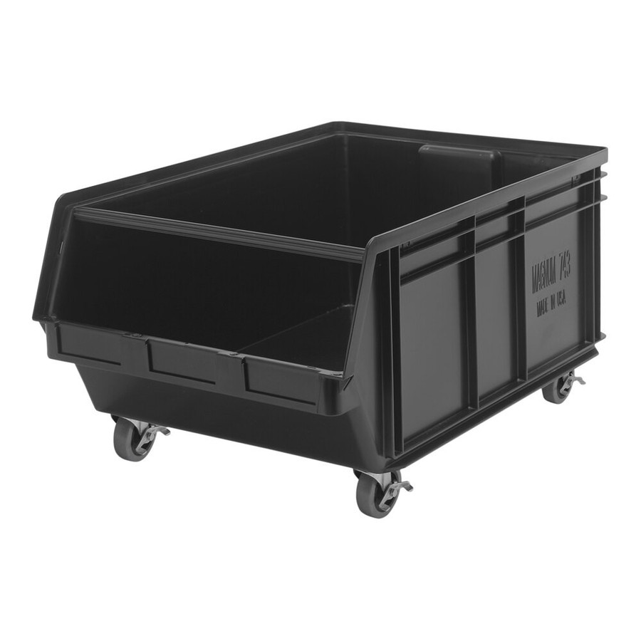 Quantum Storage Systems QMS843MOBBK Magnum 29" x 18 3/8" x 14 7/8" Black Mobile Storage Tote Bin