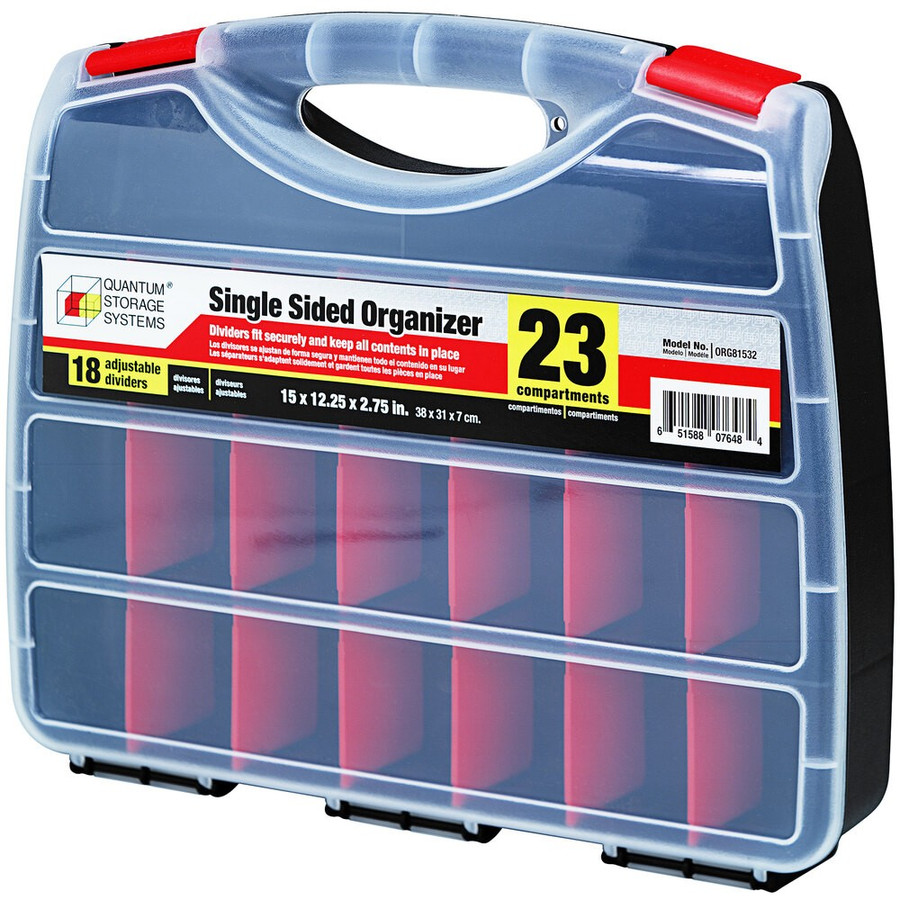 Quantum Storage Systems ORG81532 12 1/4" x 15" x 2 3/4" Single Sided Organizer with 18 Dividers