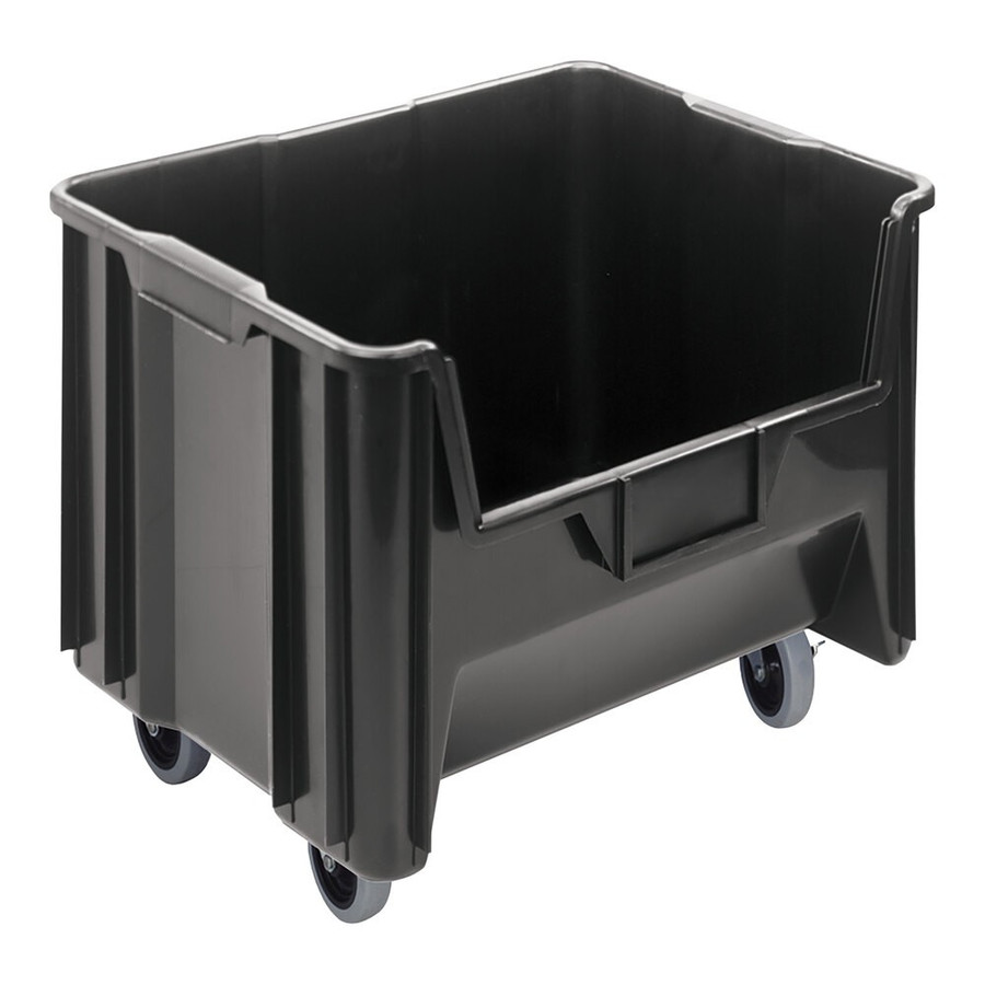 Quantum Storage Systems QGH705MOBBK Giant Stack 15 1/4" x 19 7/8" x 15 7/16" Black Mobile Storage Container