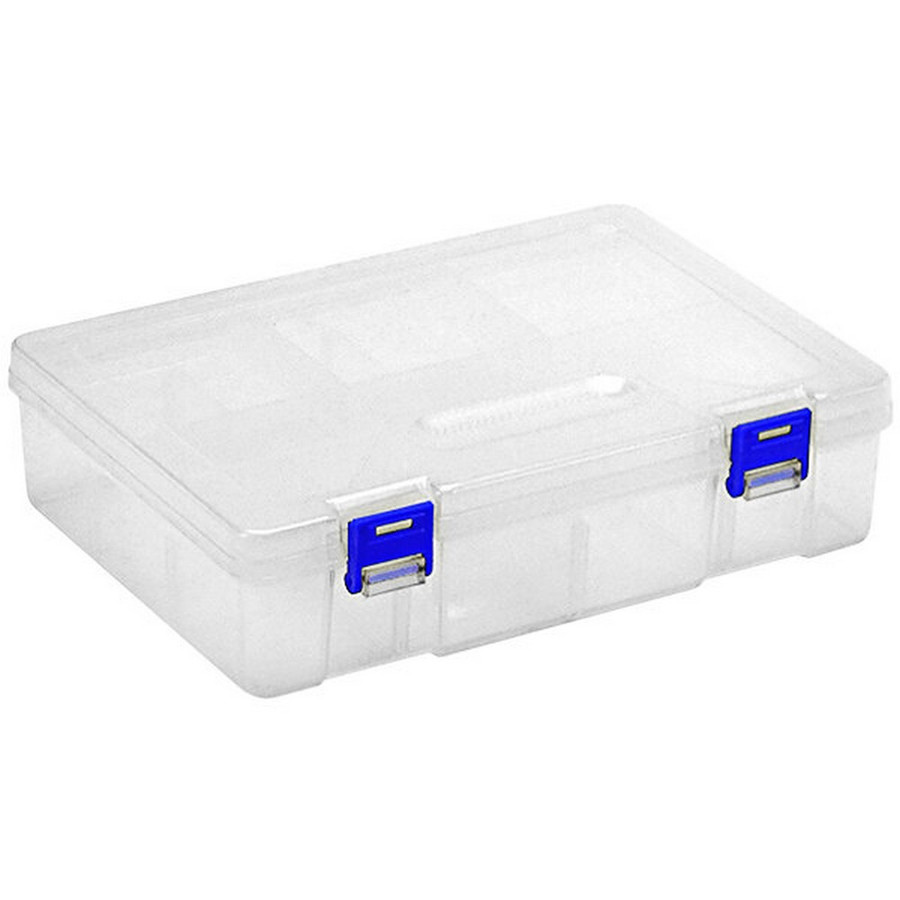 Quantum Storage Systems QB600 6 1/4" x 9 1/4" x 2 3/16" Compartment Storage Box with Adjustable Dividers