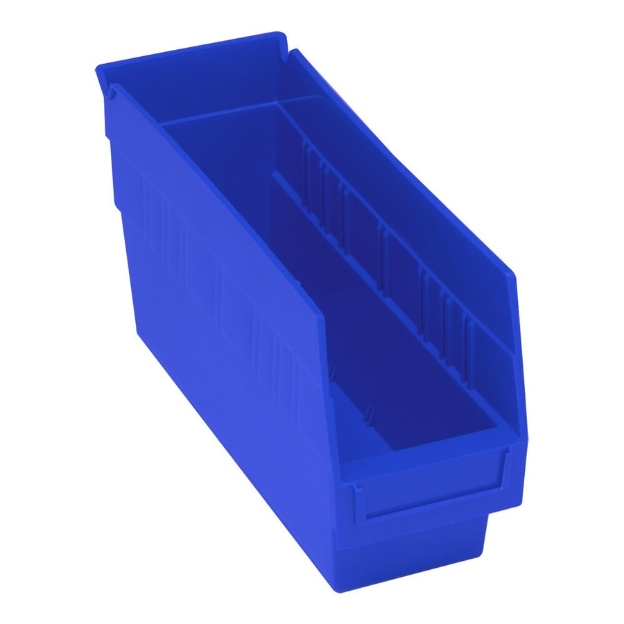 Quantum Storage Systems QSB201BL STORE-MORE 11 5/8" x 4 3/8" x 6" Blue Shelf Bin