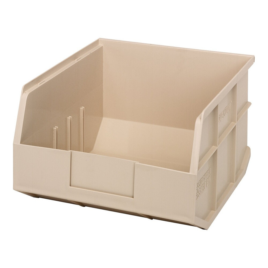 Quantum Storage Systems SSB425IV 12" x 11" x 7" Ivory Stackable Shelf Bin