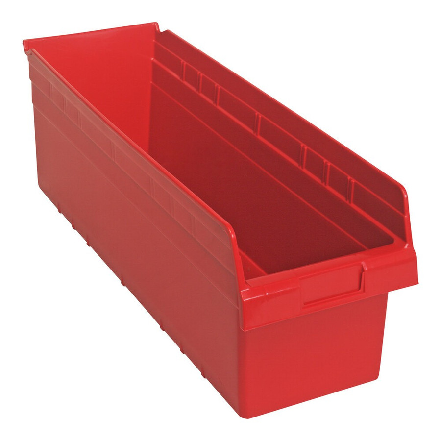 Quantum Storage Systems QSB814RD STORE-MAX 23 5/8" x 8 3/8" x 8" Red Shelf Bin