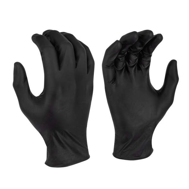 Radians RWG9417 7 Mil Nitrile Disposable Examination Glove, Powder Free, Black
