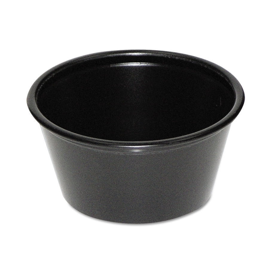 Dart 200PCBLK Portion Container 2 oz Black 2500/Case
