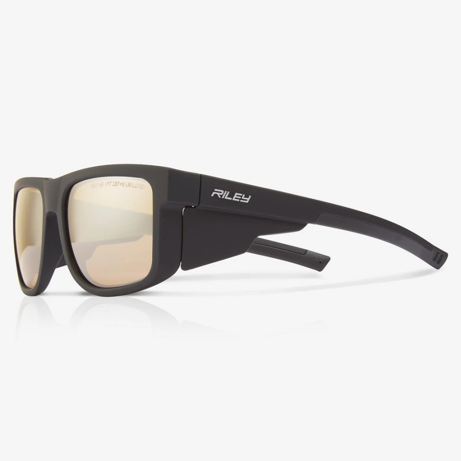 Global Glove RLY00525 Navigator Antique Mirror Anti-Fog Lens, Matte Black Frame Safety Glasses