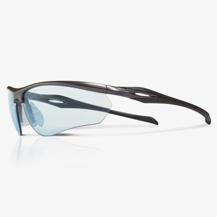Global Glove RLY00502 Cypher Blue Anti-Fog Lens, Shiny Black Frame Safety Glasses