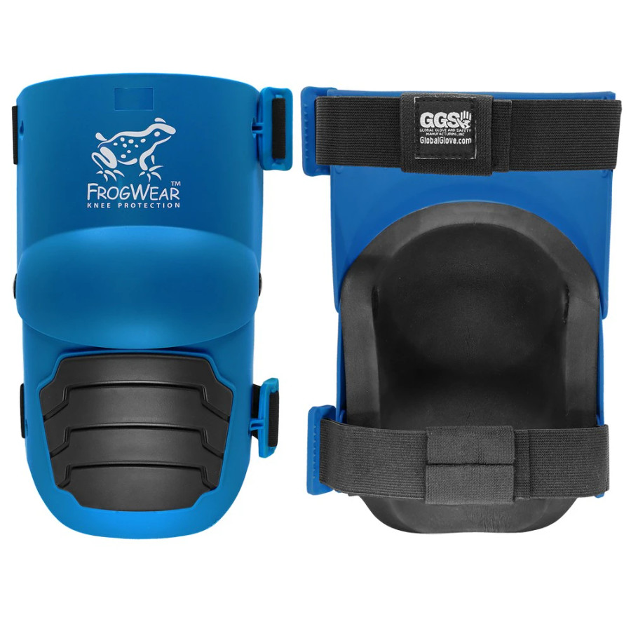 Global Glove KP360 FrogWear Knee Protection Lightweight Non-Marring Blue Hinged Knee Pads with High-Density Foam Padding and a TPR Cap