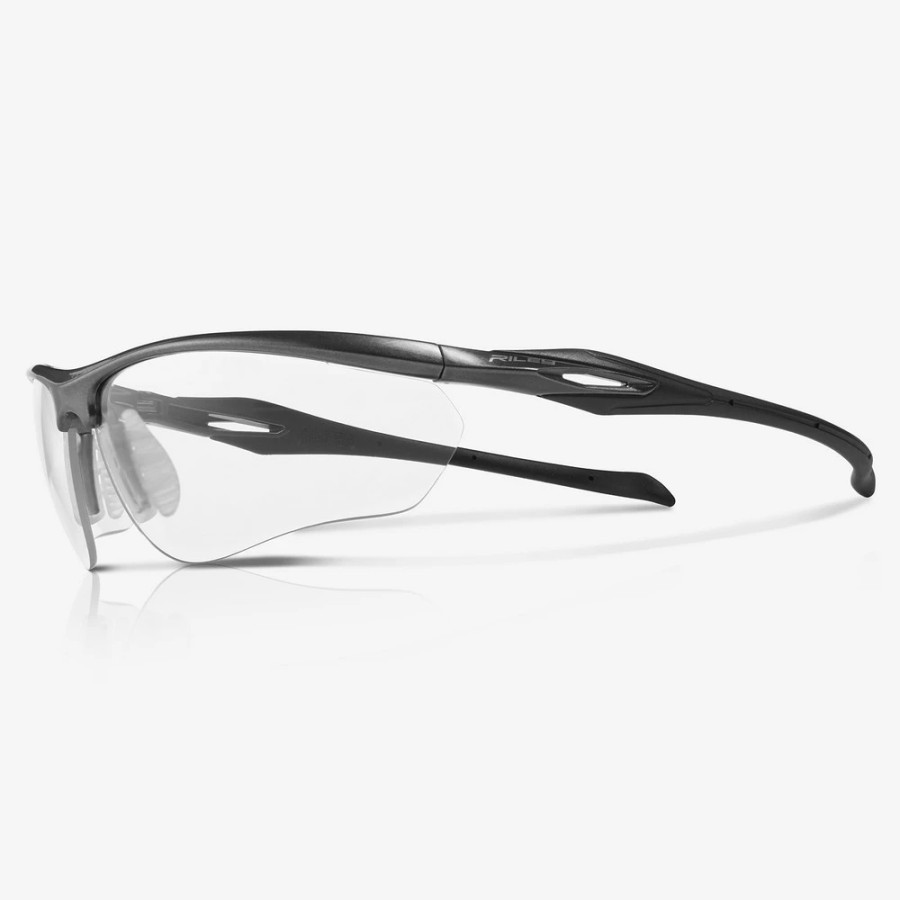 Global Glove RLY00500 Cypher Clear Anti-Fog Lens, Shiny Black Frame Safety Glasses