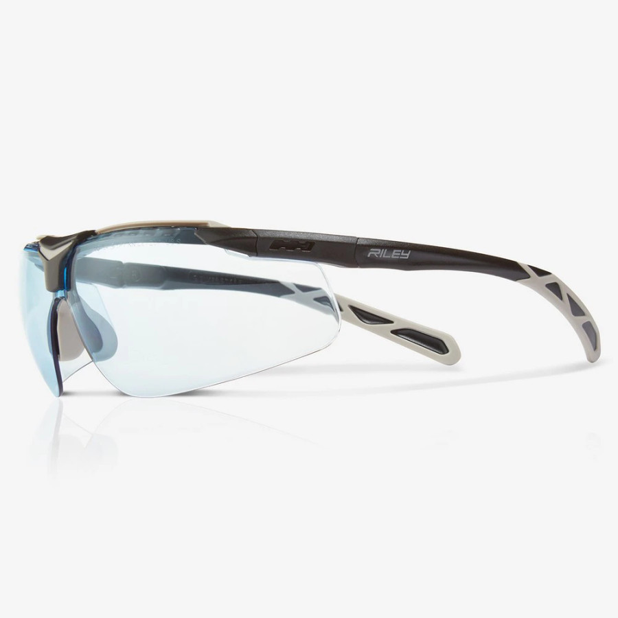 Global Glove RLY00483 Flux Blue Performance Fog Technology Lens, Black and Gray Adjustable Frame Safety Glasses