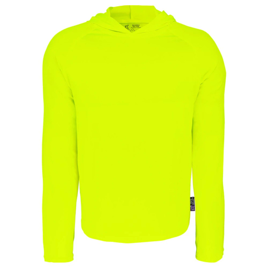 Global Glove GLO-200HLS FrogWear HV Premium High-Visibility Hooded Long-Sleeve Self-Wicking Shirt