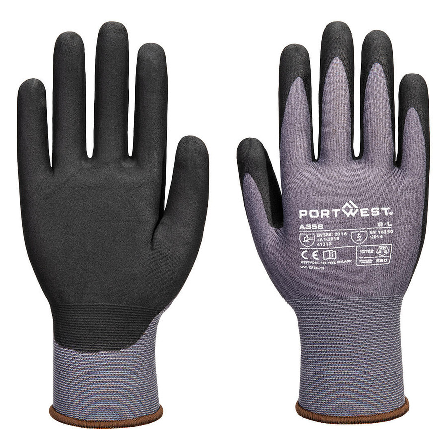 Portwest  A356 1ESD 15 gauge Nitrile Essential Glove ESD