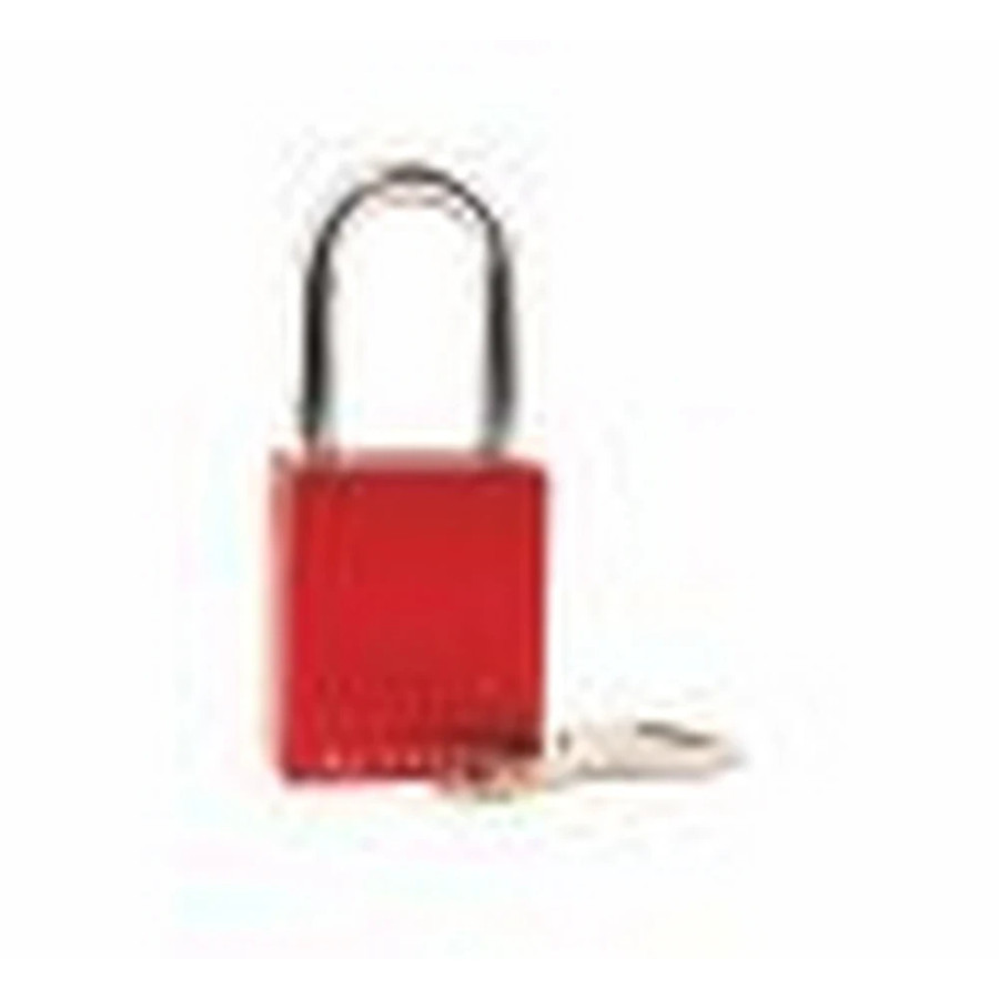 Reece Safety AL38RED Aluminium bodied safety padlock with steel shackle-red-Keyed to Differ
