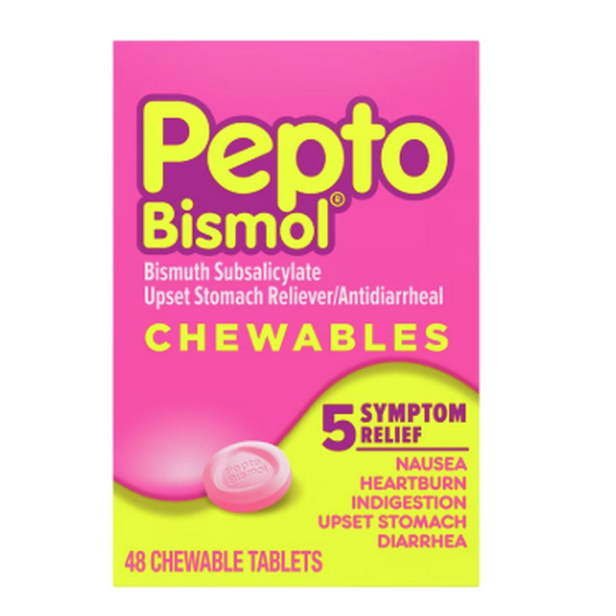 ProStat 2105 Pepto-Bismol 5 Symptom Stomach Relief Chewable Tablets - 48ct/Box