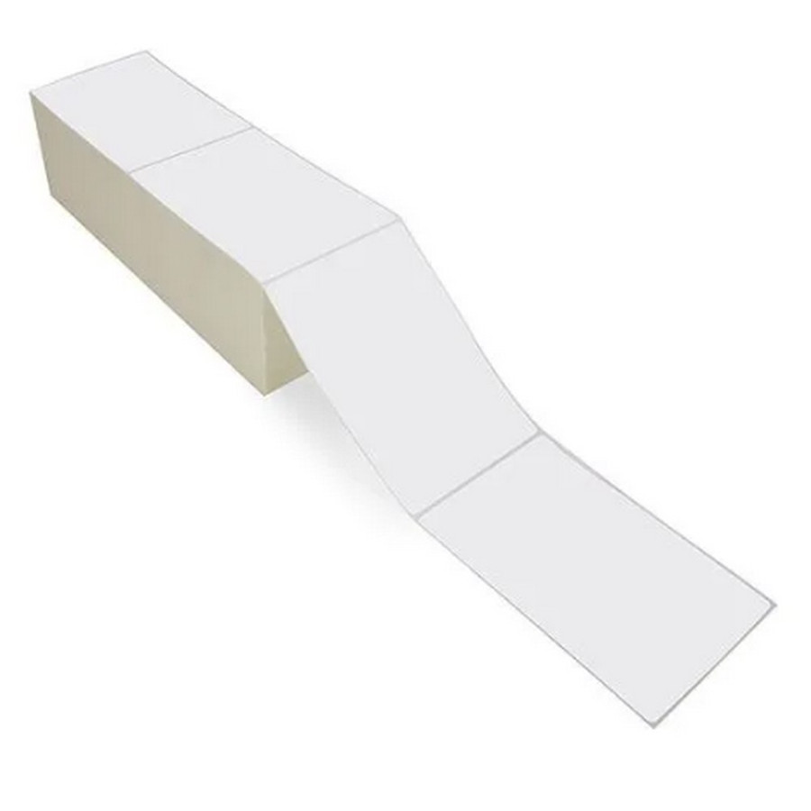 70P*FAN4060 White 4" x 6" Thermal Transfer Fanfold Labels, 4,000/Case