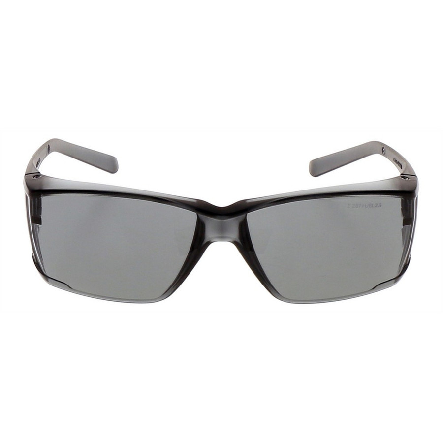 Zing Green 20-105ECO GY SAF Eco-Friendly Lightweight Safety Glasses with Side Shields -Z-Force, Grey Temples, Smoke Anti-Fog Lens