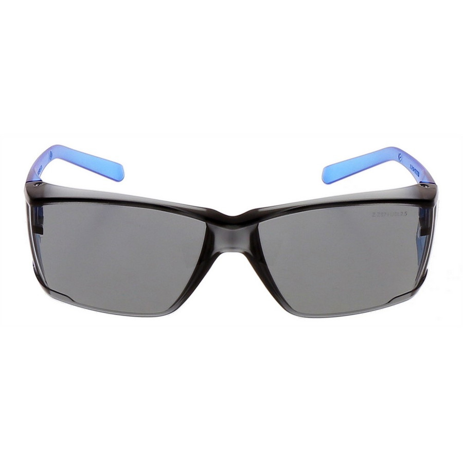 Zing Green 20-105ECO BE S Eco-Friendly Lightweight Safety Glasses with Side Shields -Z-Force, Blue Temples, Smoke Lens