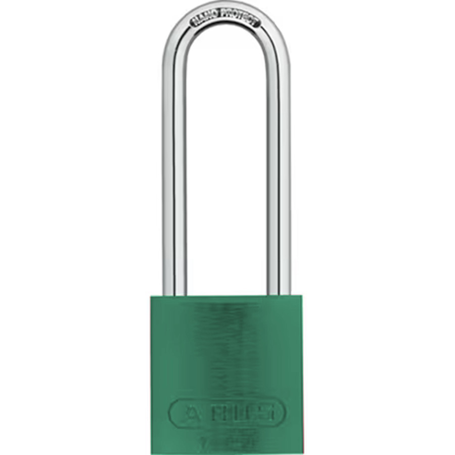 Zing Green 7200M Aluminum Safety Padlock, Keyed Different, 3" Shackle, 1-9/16", Green