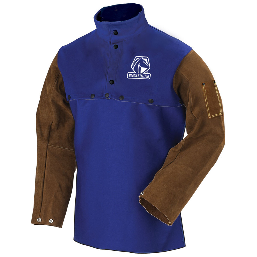 Black Stallion FRB9-21CS/BS Cowhide & FR Cotton Cape Sleeves, Royal Blue