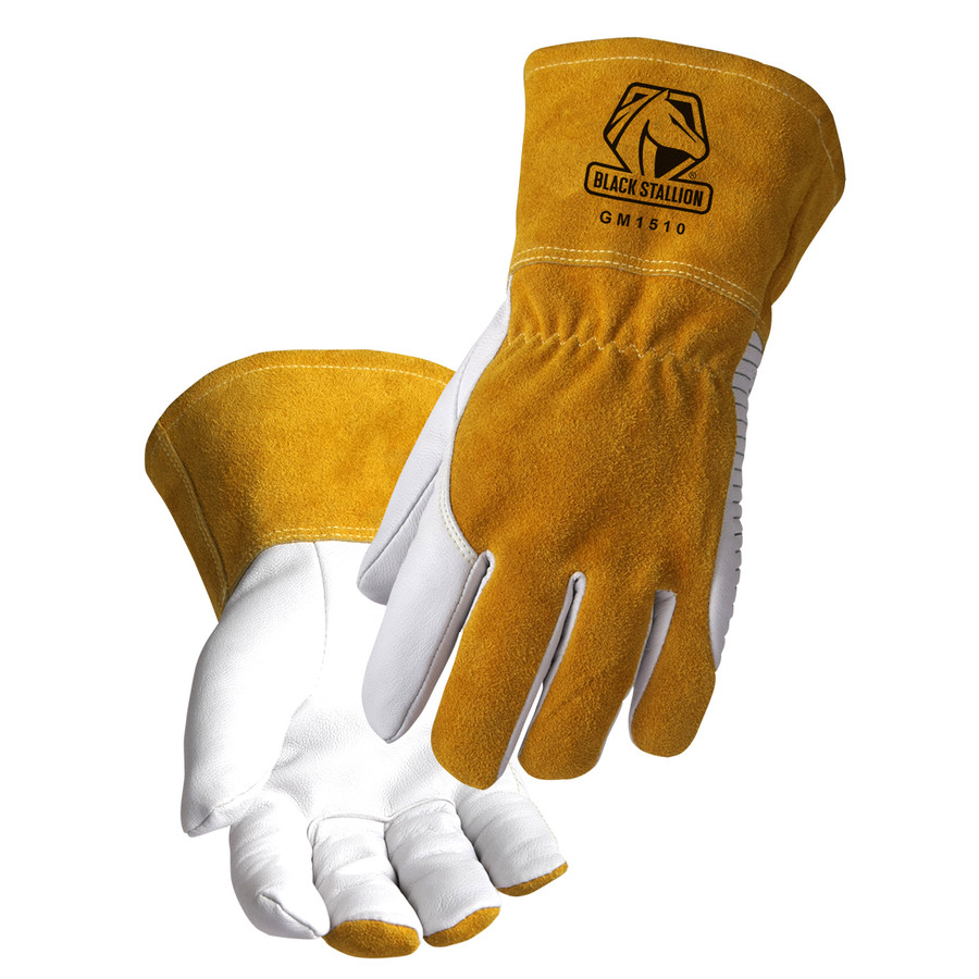 Black Stallion GM1510-WT Premium Goatskin MIG Glove with DragPatch