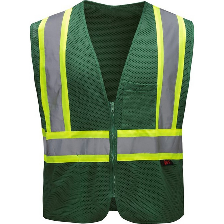 GSS Safety 3136 Enhanced Visibility Multi-Color Vest, Dark Green