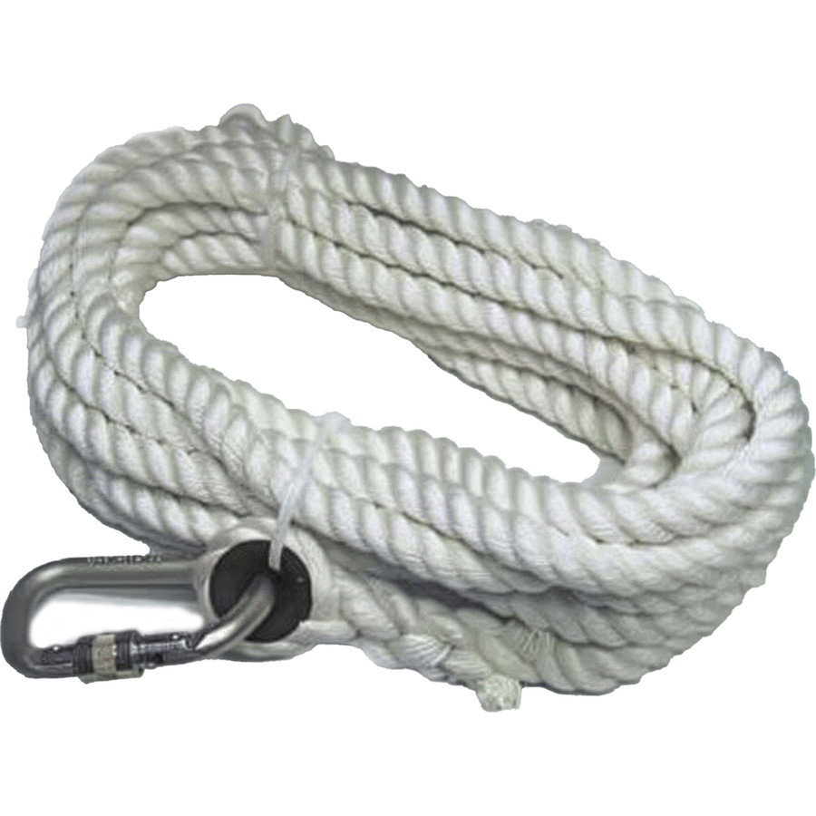 Miller 194R-5 5/8" Diameter Polyester Rope Lifeline with Thimble and Carabiner