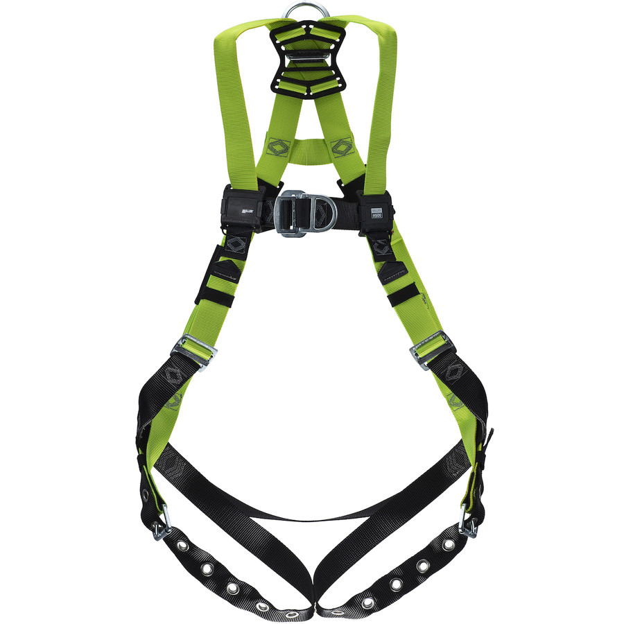 Miller H5IS31110 Industry Standard Full-Body Harness with 5 Points of Adjustment, Back/Front D-Rings, Mating Chest Buckles & Tongue Leg Buckles
