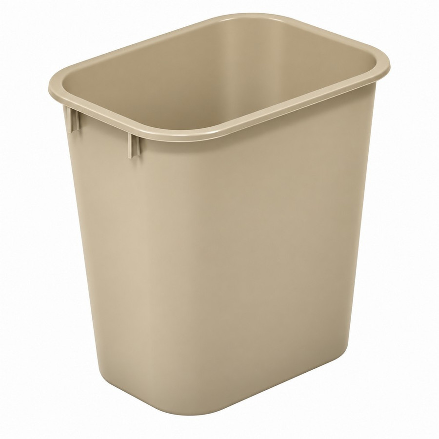 Crusader 3-Gallon Deskside Wastebasket - Beige | Quantum Storage Systems