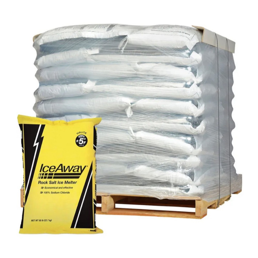 Commercial Rock Salt Crystals - 50 lbs Bag, 56 Bags/Pallet