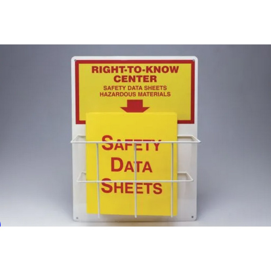 Accuform ZRS326 Right-To-Know SDS Center | Single Basket Aluminum Safety Station