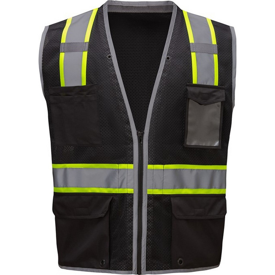 GSS1715 Black Hype-Lite Heavy Duty Work Vest - Enhanced Visibility