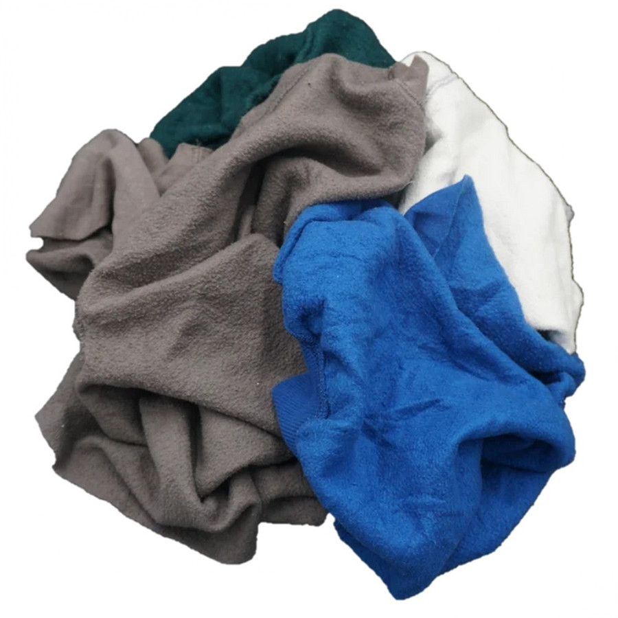 5000-25 Sweatshirt Rags, Multicolored, Multi-Fabric, 25 lb/Box