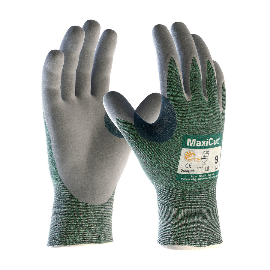 PIP 18-570 Maxicut Seamless Knit Engineered Yarn Glove With Nitrile Coated Microfoam Grip On Palm & Fingers, Cut Resistant Glove, A2