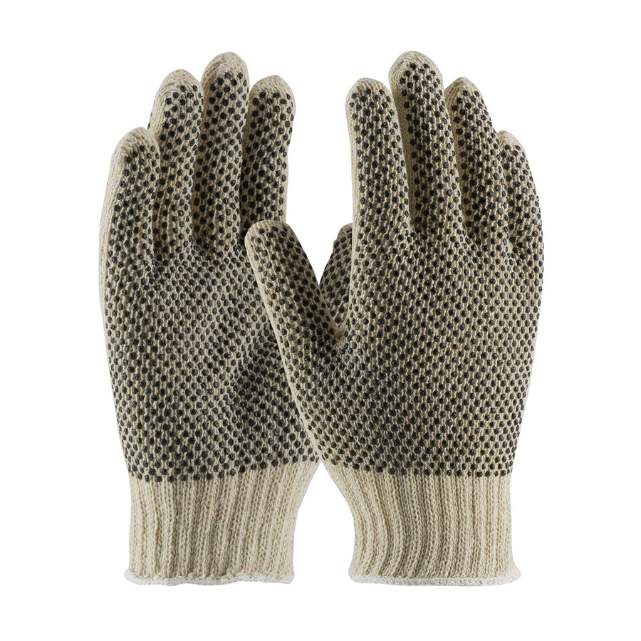 PIP 37-C112PDD Seamless Knit Cotton / Polyester Glove with Double-Sided PVC Dense Dot Grip - 7 Gauge