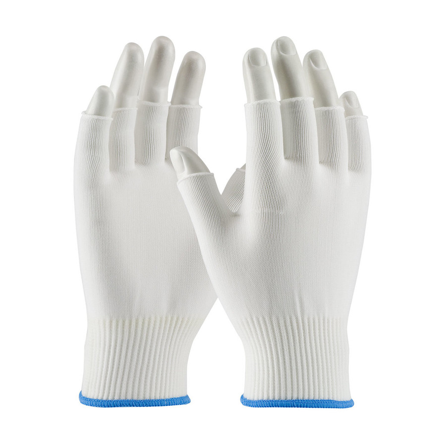PIP 40-732 CleanTeam Medium Weight Seamless Knit Nylon Clean Environment Glove - Half-Finger