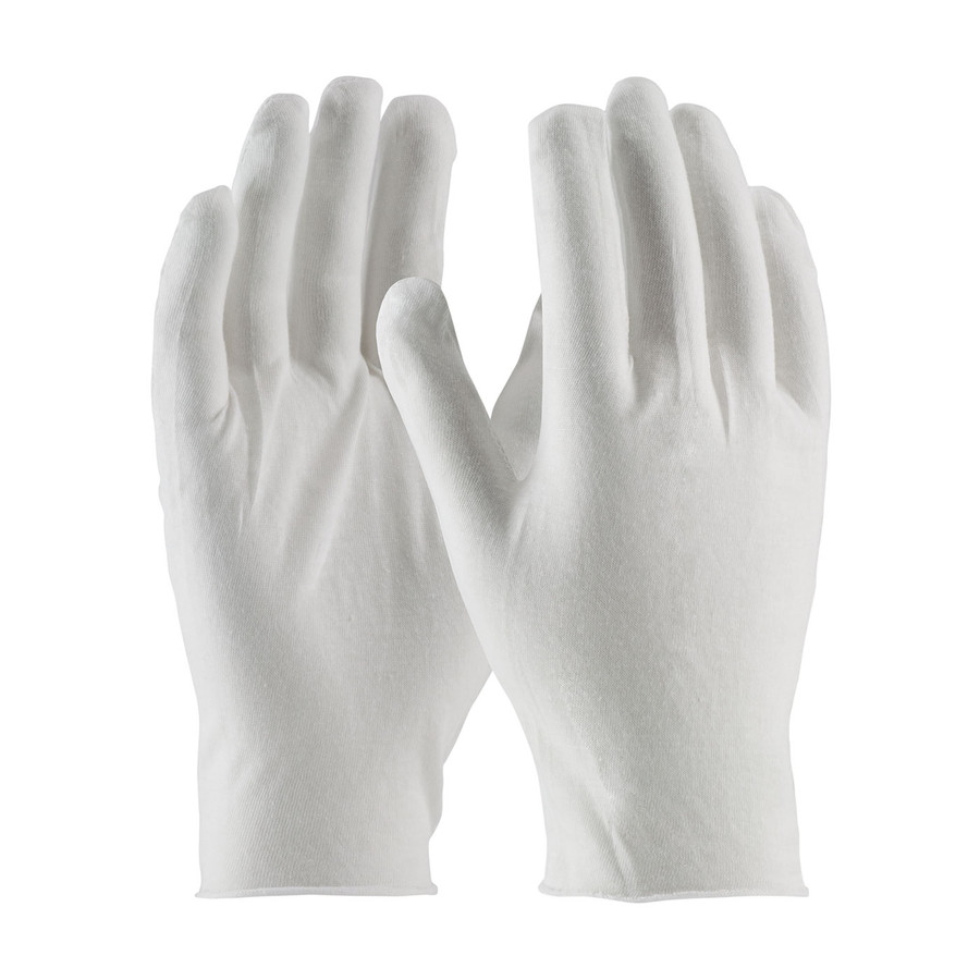 PIP 97-500/14 CleanTeam Premium, Light Weight Cotton Lisle Inspection Glove with Unhemmed Cuff - 14"